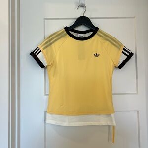 Adidas Cream and Black Tee